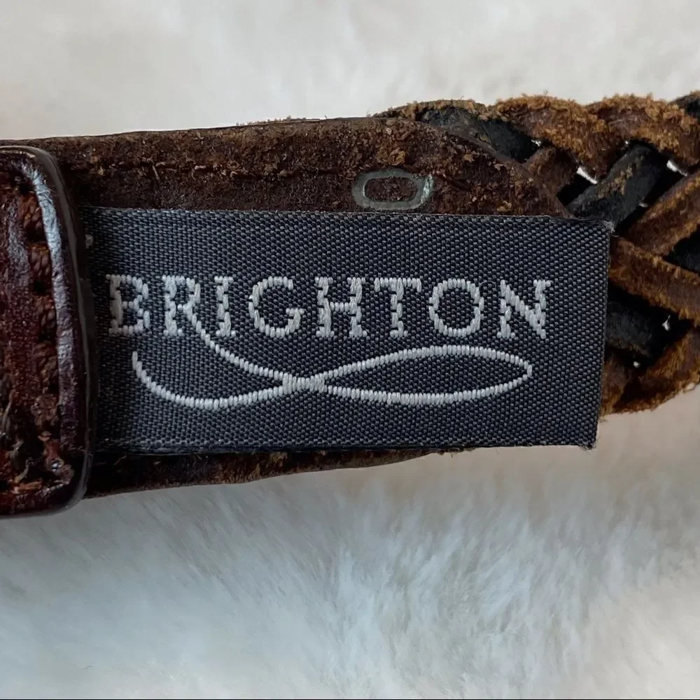 Brighton Brown Braided Leather Belt Size M/L